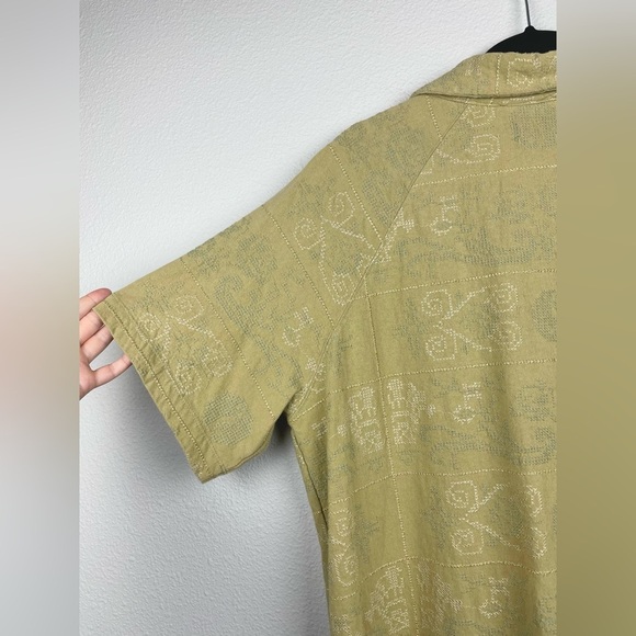 FREE PEOPLE Women's XS Yin To My Yang Tunic Top Button Down Shirt Dress Tan - Picture 14 of 16